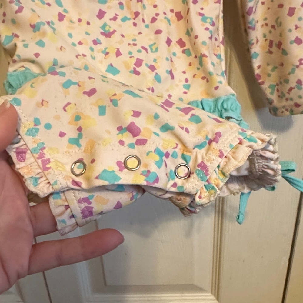 Ruffle Butts Multicolor Confetti Kids Swim One Piece - Picture 6 of 7